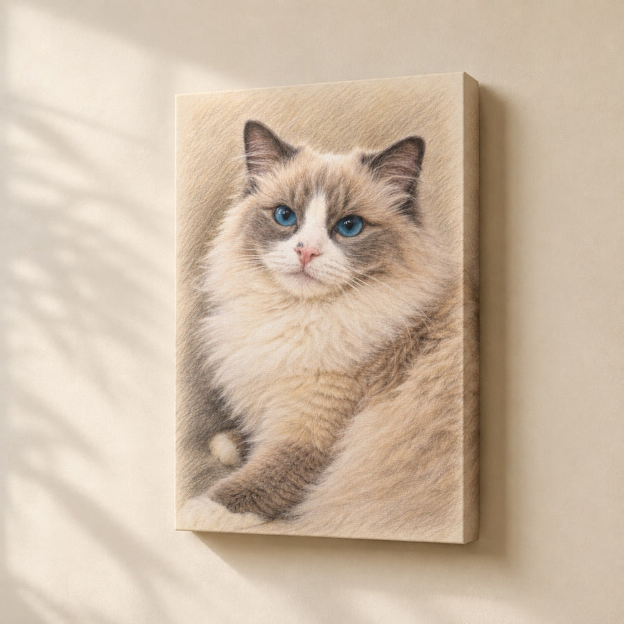 Custom Colored Pencil Portrait Canvas